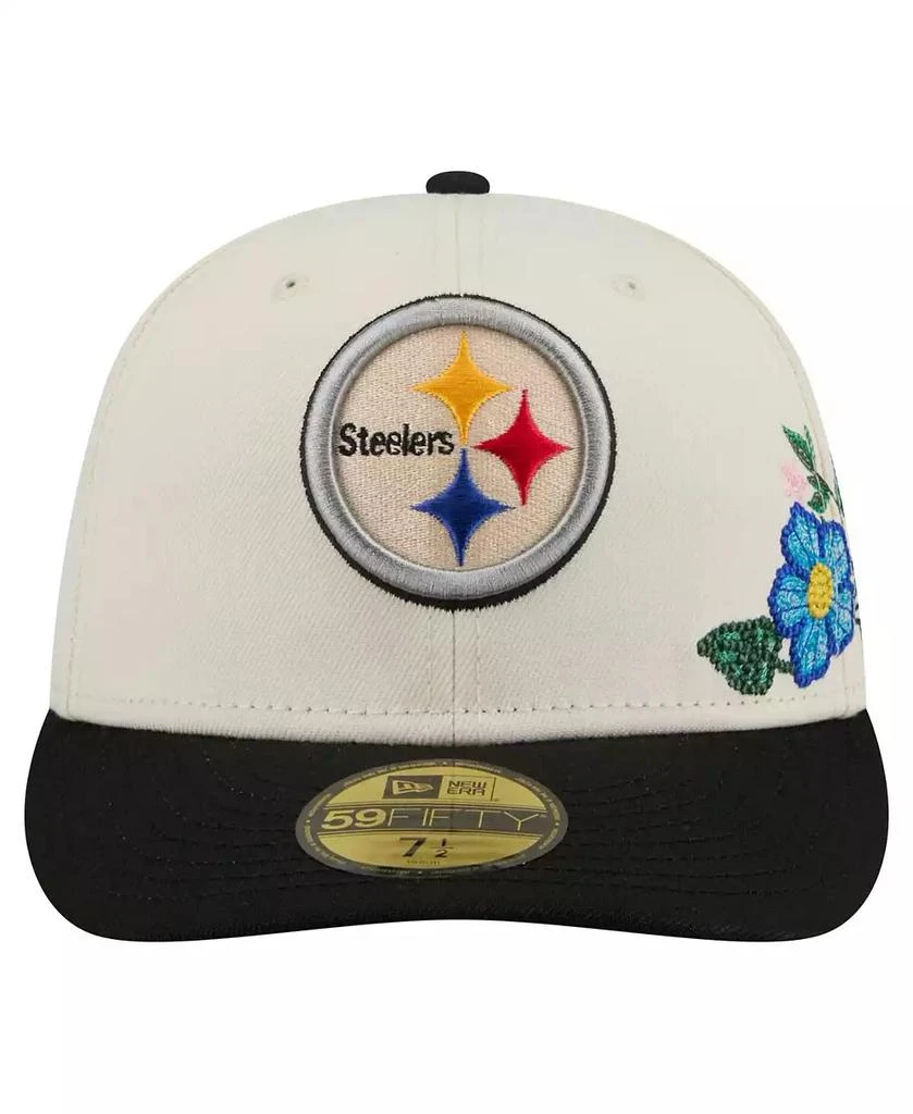 New Era Men's Cream/Black Pittsburgh Steelers Tonal Floral 59FIFTY Fitted Hat 3