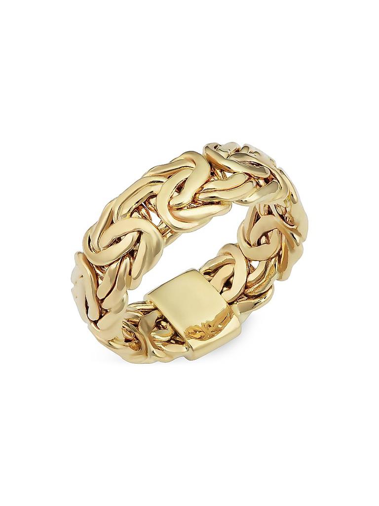 Oradina 14K Yellow Solid Gold Byzantine Band Ring