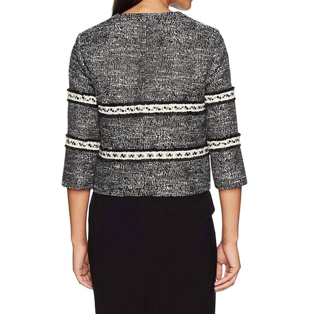 Ellen Tracy Ellen Tracy - Cropped Tweed Open Front Blazer