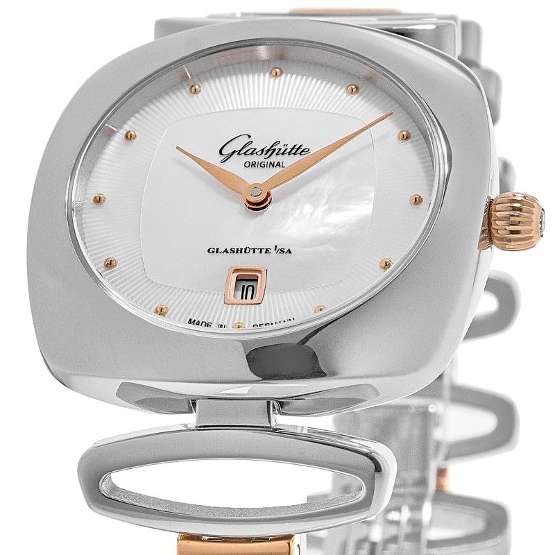 Glashütte Original Pavonina Mother of Pearl Dial Rose Gold and Steel Women's Watch 1-03-01-26-06-14