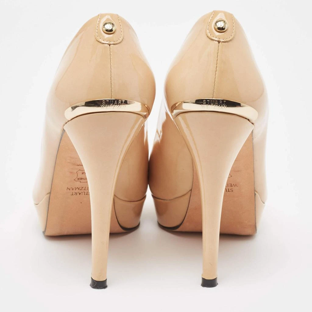 Stuart Weitzman Stuart Weitzman Beige Patent Peep Toe Pumps Size 37.5 5