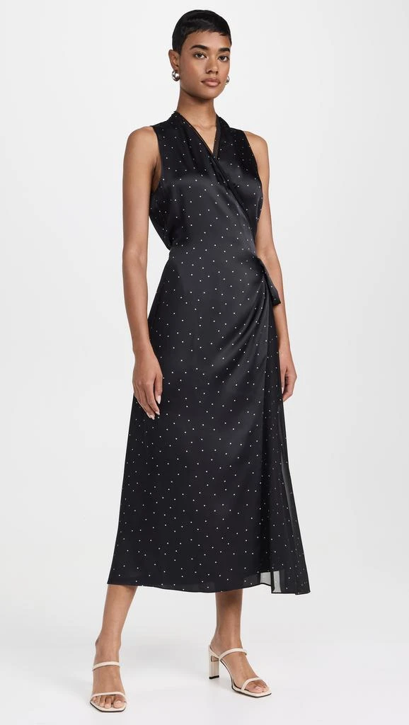 Vince Dot Wrap Dress with Paneled Chiffon 4