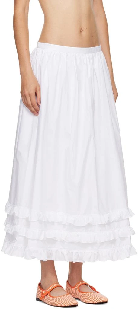 Molly Goddard White Olive Midi Skirt 2