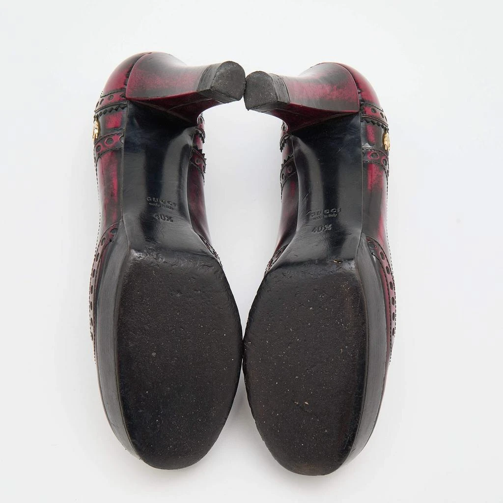 Gucci Gucci Black/Red Two-Tone Brogue Leather Platform Pumps Size 40.5 6