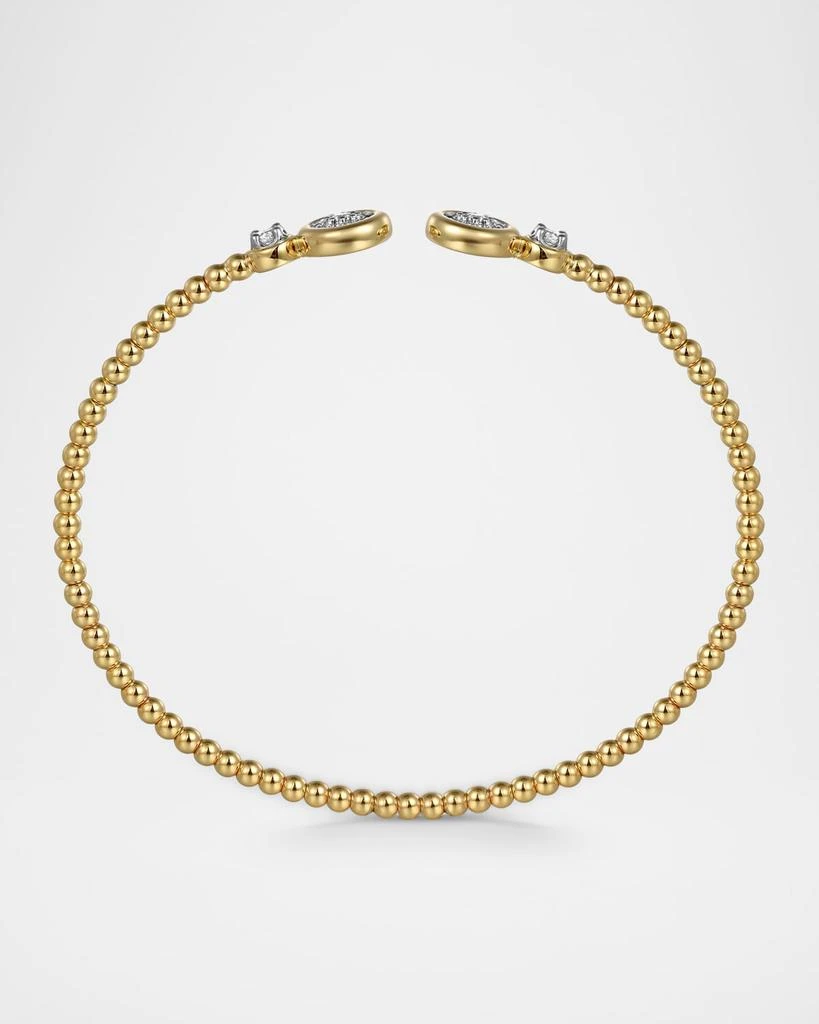 Gabriel 
Co 14K White and Yellow Gold Diamond Bujukan Bangle 3