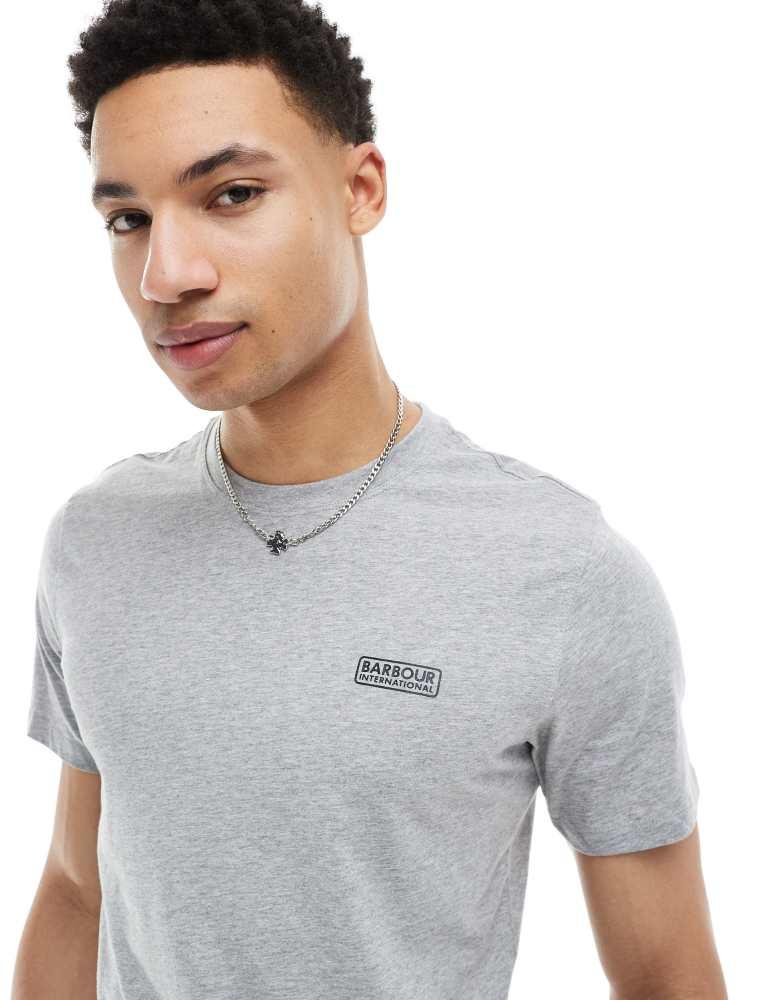 Barbour Barbour International Throttle slim fit logo t-shirt in grey exclusive to ASOS