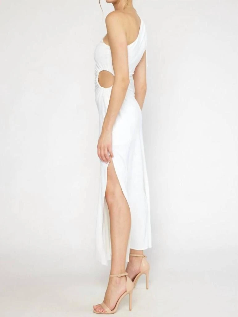 entro Single Shoulder Maxi Dress In Off White 3