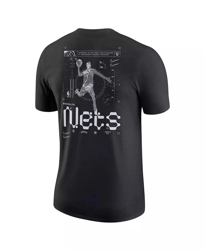 NIKE Men's Black Brooklyn Nets Courtside Air Traffic Control Max90 T-shirt 3
