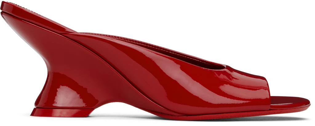 Dries Van Noten Red Open-Toe Leather Mules 1
