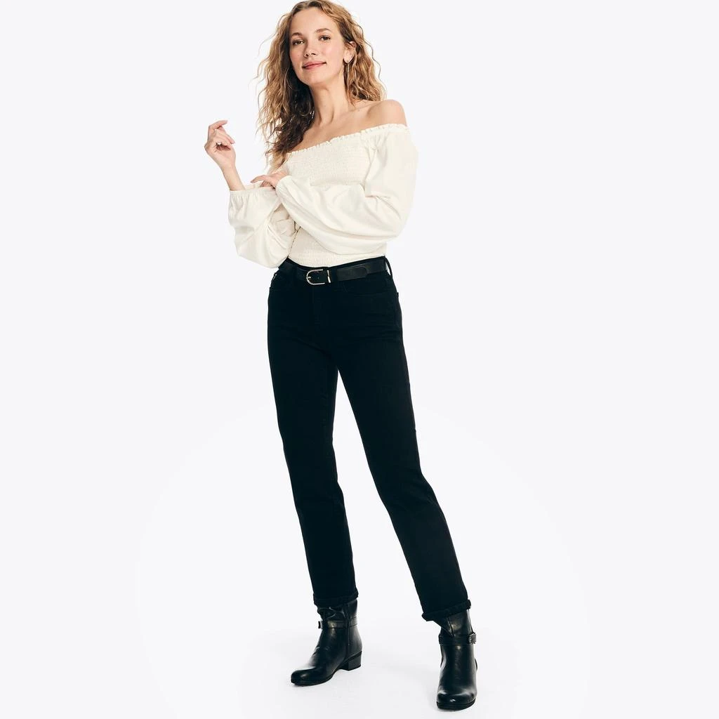 Nautica Womens Sustainably Crafted Mid-Rise Straight Denim 1