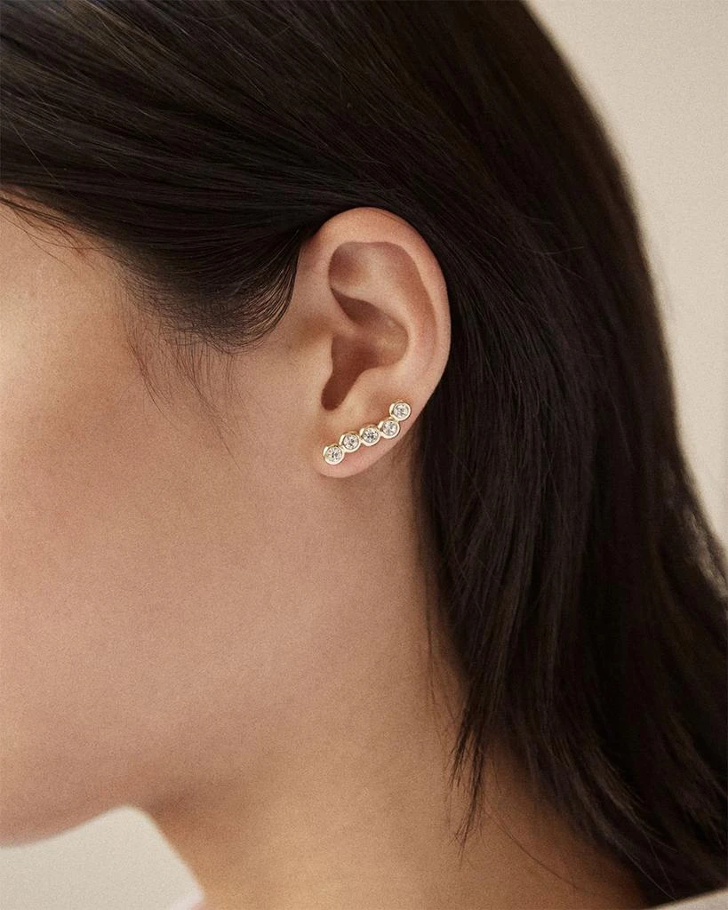 BAUBLEBAR Vera Cubic Zirconia Climber Earrings in Gold Tone 2