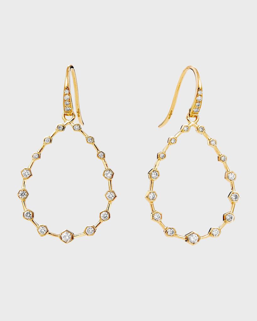 Syna Hex Diamond Oval French Wire Earrings