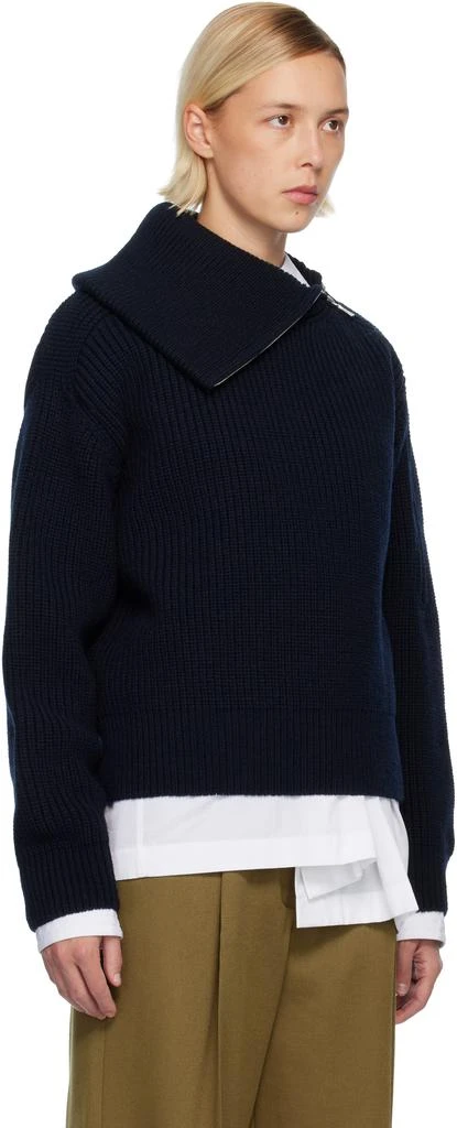 Dries Van Noten Black Zipped Wool Turtleneck 2