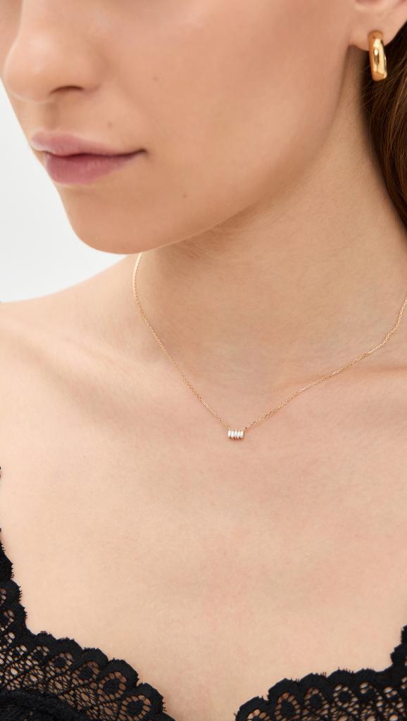 Suzanne Kalan 14k Micro Classic Diamond Bar Pendant Necklace