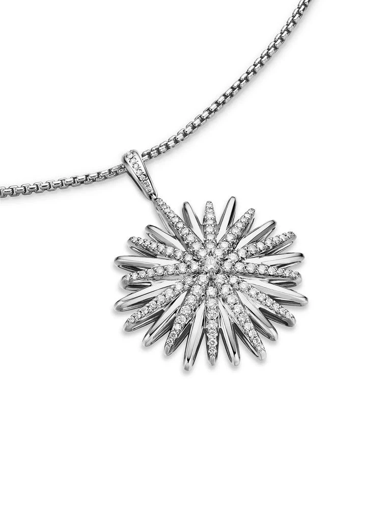 David Yurman Starburst Pendant Necklace in Sterling Silver with Diamonds, 32mm 4