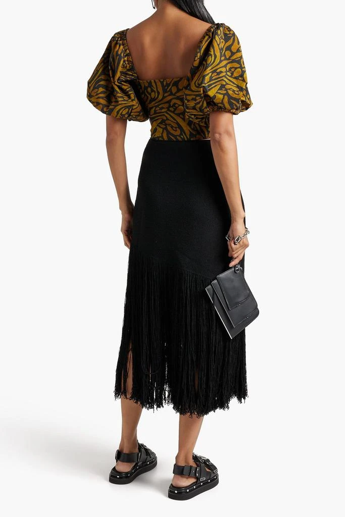NICHOLAS Cropped leopard-print cotton-blend twill top 3