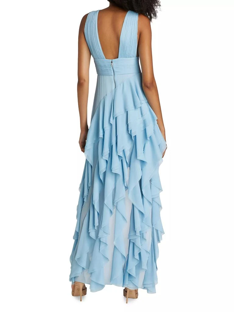 Alice + Olivia Holly Asymmetric Ruffled Maxi Dress 5