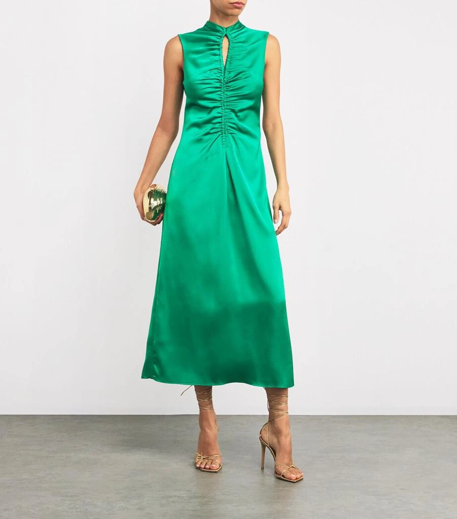 slim fit dress slacks SANDRO DAY DREAM MAXI DRESS IN VISCOSE-KNIT MAXI DRESS - Green main image 0