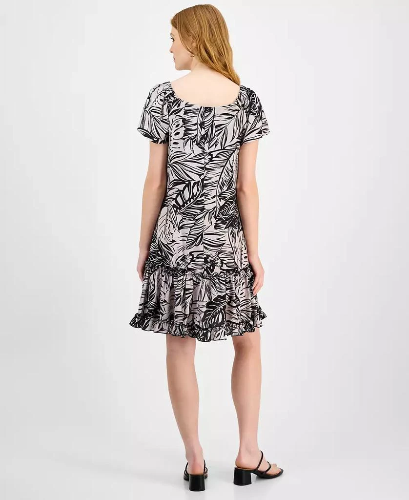 Robbie Bee Petite Printed Sleeveless Ruffle-Trim A-Line Dress 5