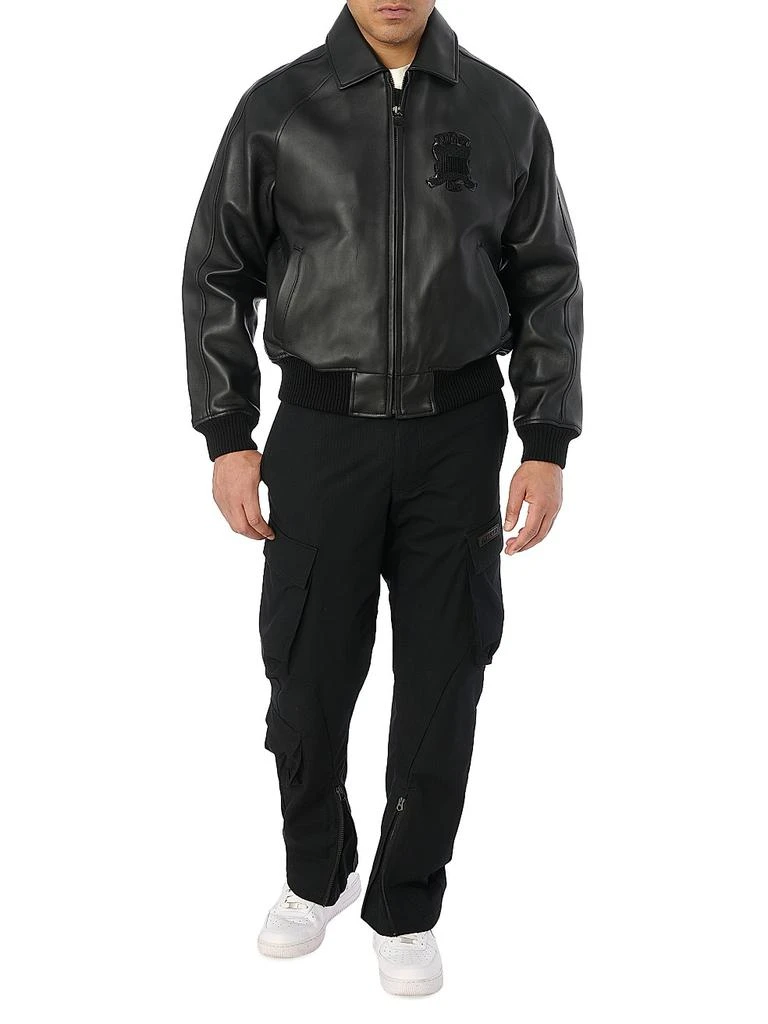 Avirex Black Icon Leather Bomber Jacket 2