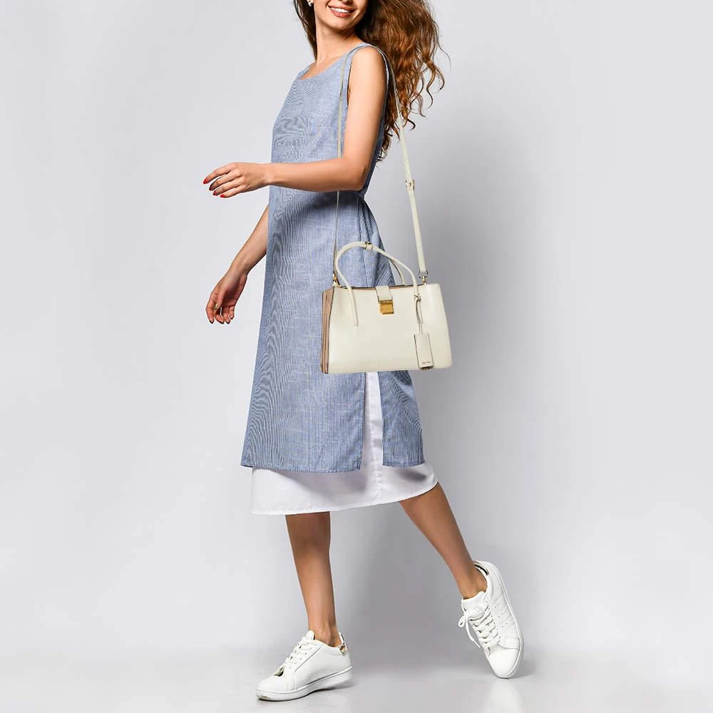 Miu Miu Miu Miu Beige Leather Push Lock Tote 2