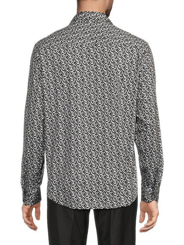 BUGATCHI James Tonal Geometric Print Shirt