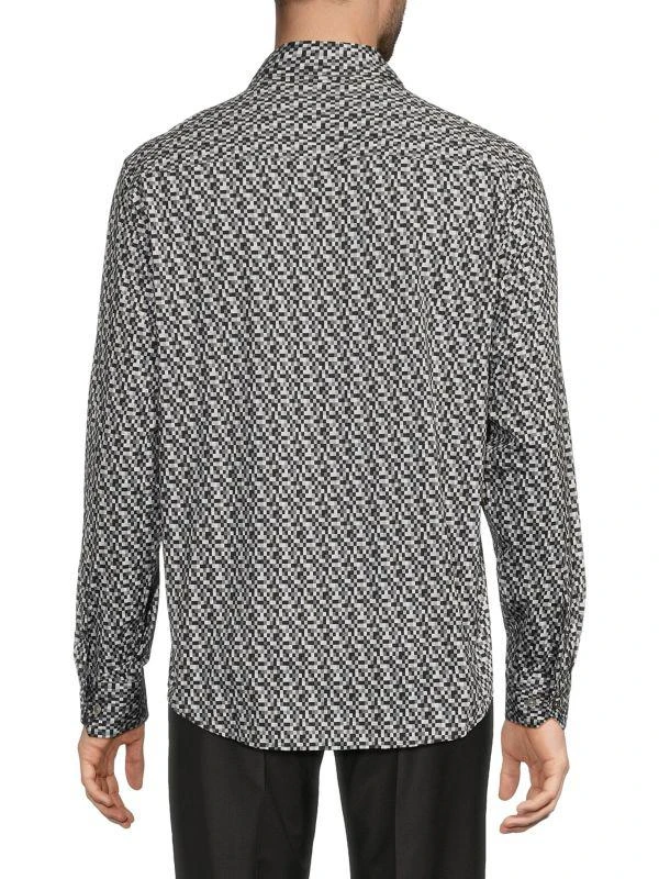 BUGATCHI James Tonal Geometric Print Shirt 2