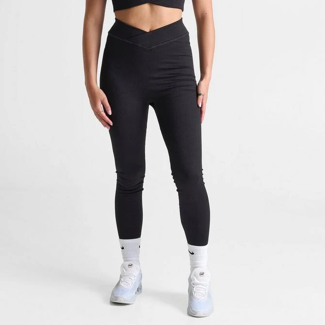 SUPPLY & DEMAND Women's Pink Soda Sport Ribbed Seamless Tights 3