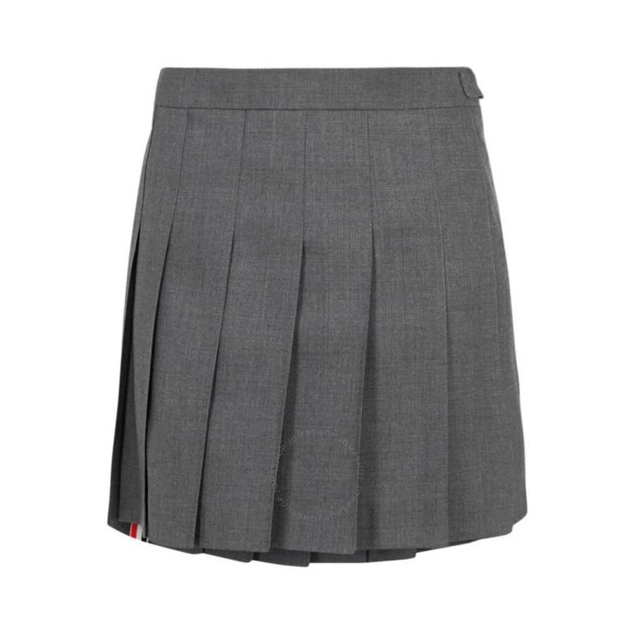 Thom Browne Ladies Med Grey Twill Pleated Mini Skirt 1