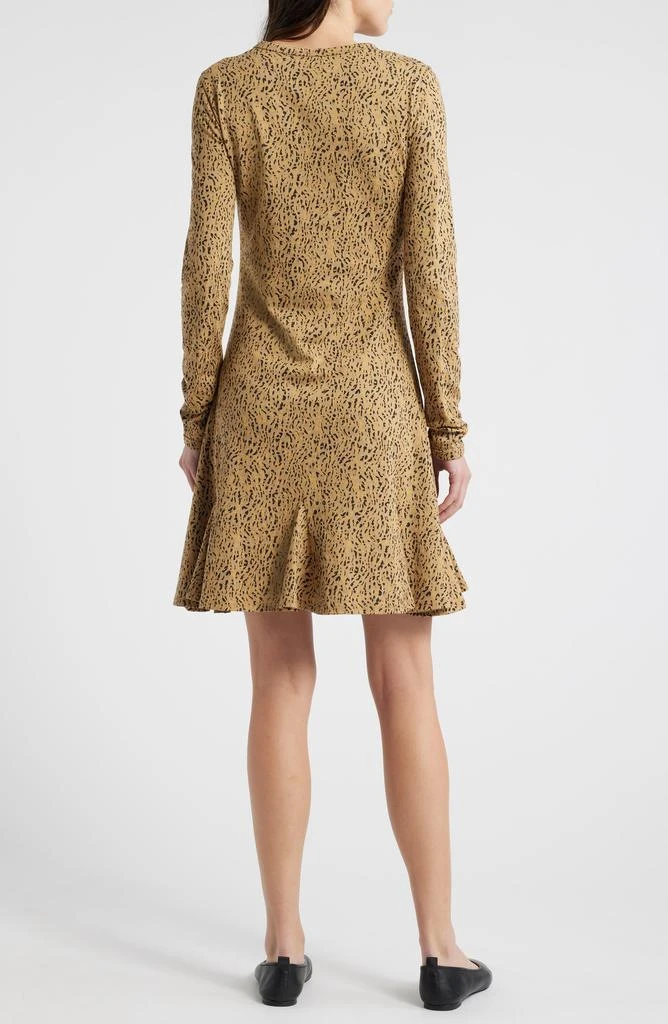 Nation LTD Lyla Abstract Animal Print Long Sleeve Cotton Blend Knit Dress 2