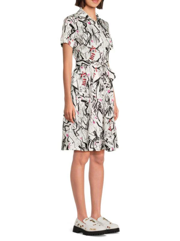 Karl Lagerfeld Paris ​Printed Belted Shirt Dress 2