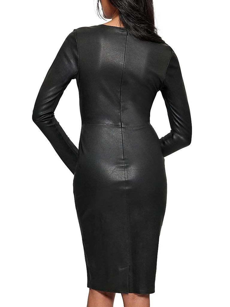 knee length dresses for ladies MRS. SMITH STRETCH LEATHER DRESS – AS by DF