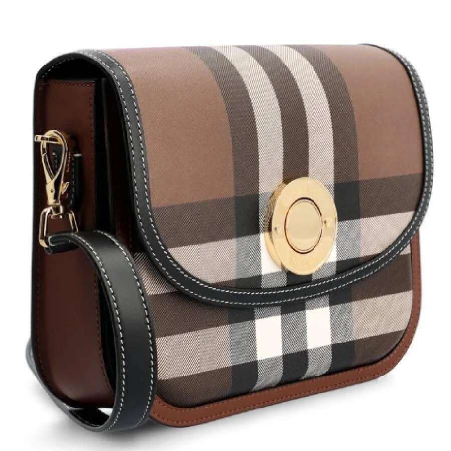 Burberry Dark Birch Brown Check And Leather Medium Elizabeth Bag 3