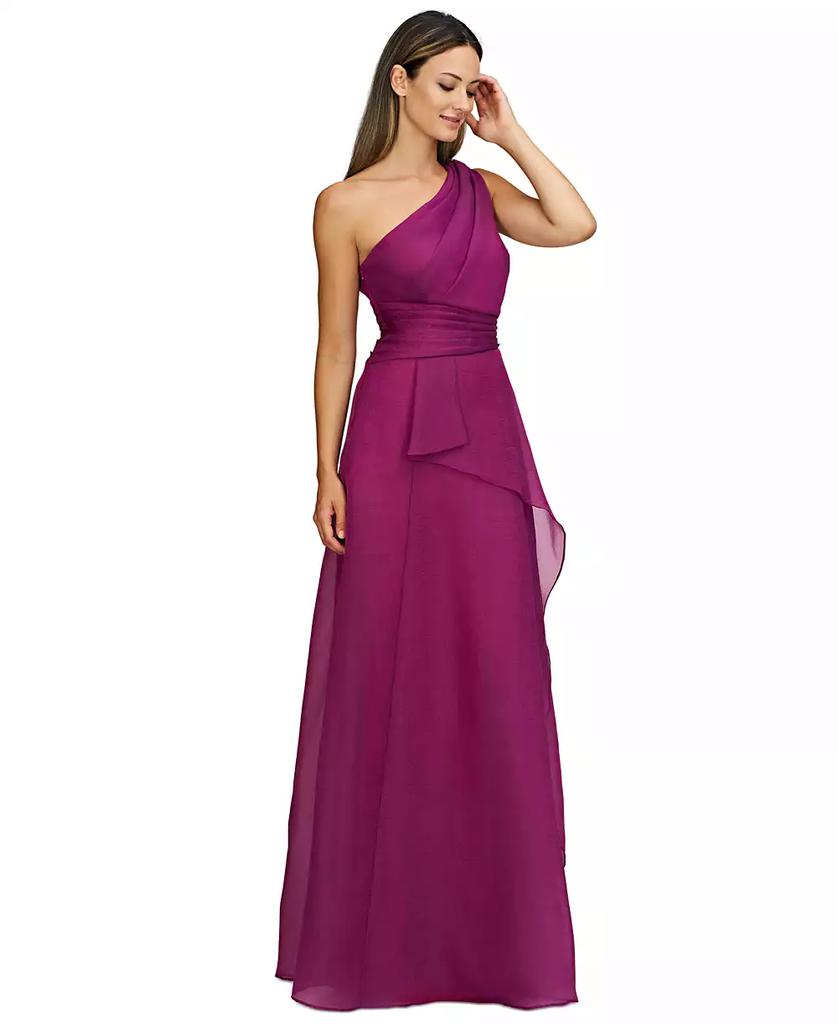 JS Collections Women's Seraphina Organza One-Shoulder Evening Gown