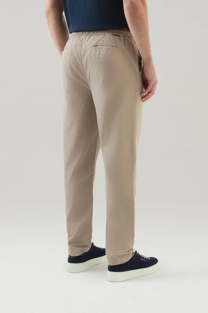 WOOLRICH Garment Dyed Cargo Pants in Cotton-linen Blend - Men - Blue 3