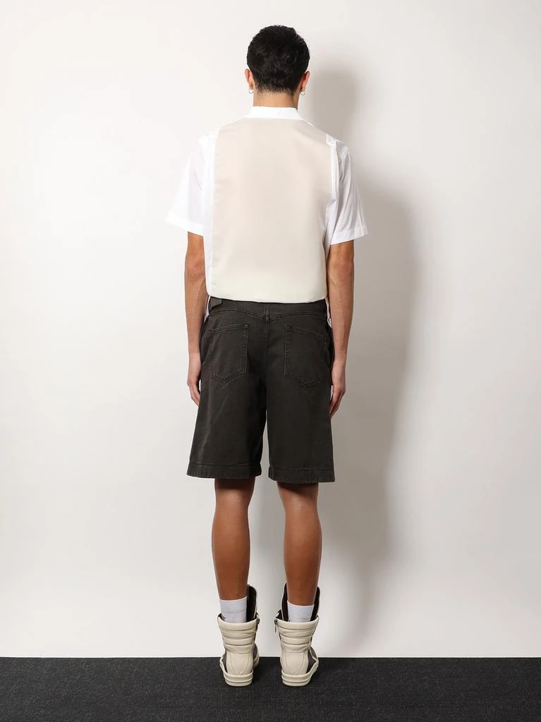 Sacai Black denim bermuda shorts with belt 3