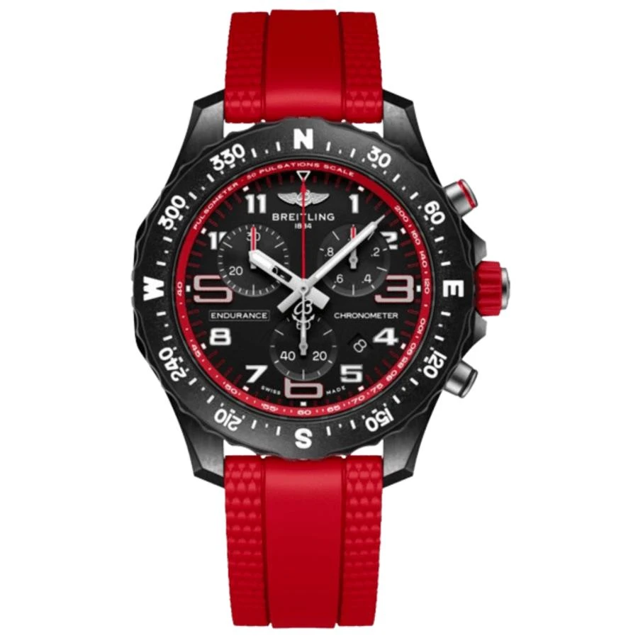 BREITLING Endurance Pro 38 Quartz Chronograph Black Dial Breitlight Red Rubber Strap Unisex Watch X83310D91B2S1 1