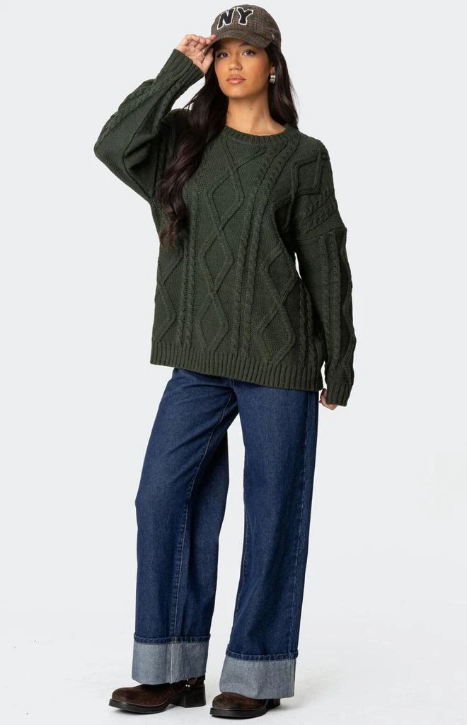 Edikted Kennedy Oversized Cable Knit Sweater 4