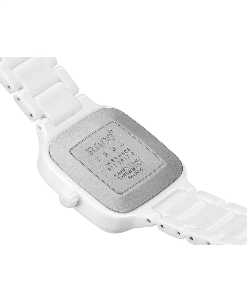 Rado Women's Swiss True Square White High-Tech Ceramic Bracelet Watch 29mm 4