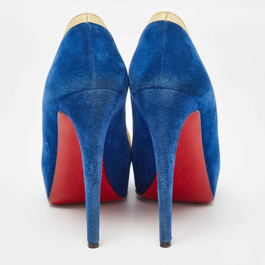 Christian Louboutin Christian Louboutin Blue/Light Yellow Suede and Leather Pumps Size 36 5