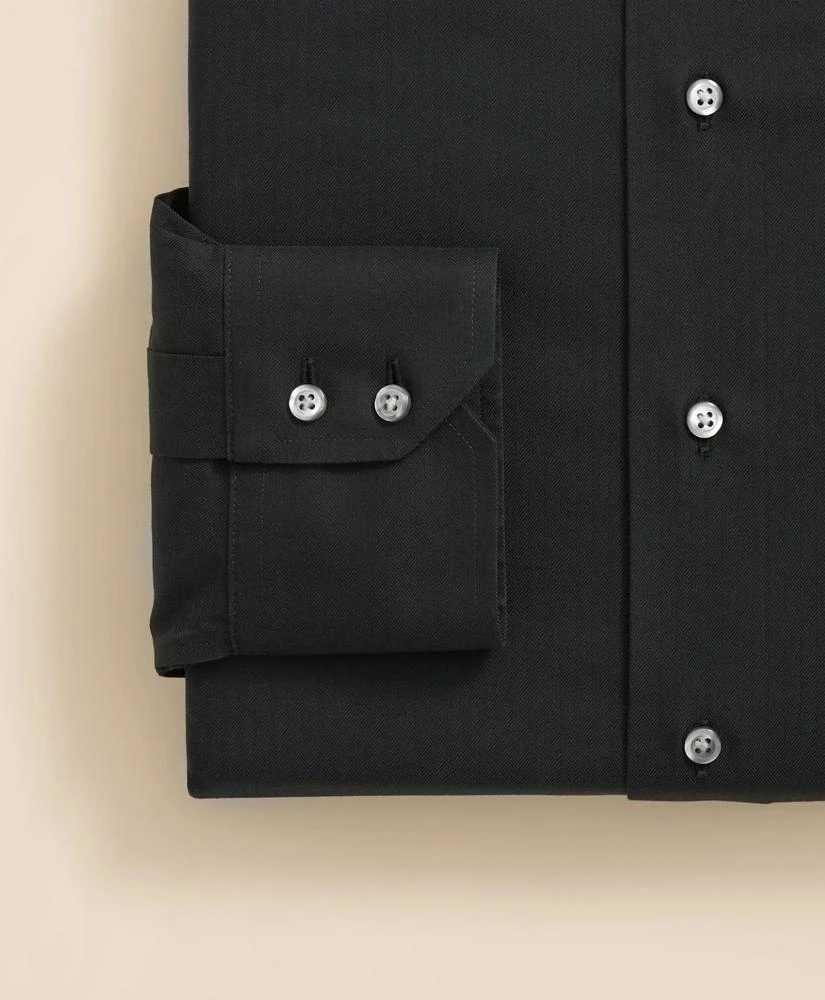 Brooks Brothers Stretch Supima® Cotton Non-Iron English Spread Collar, Herringbone Dress Shirt 4