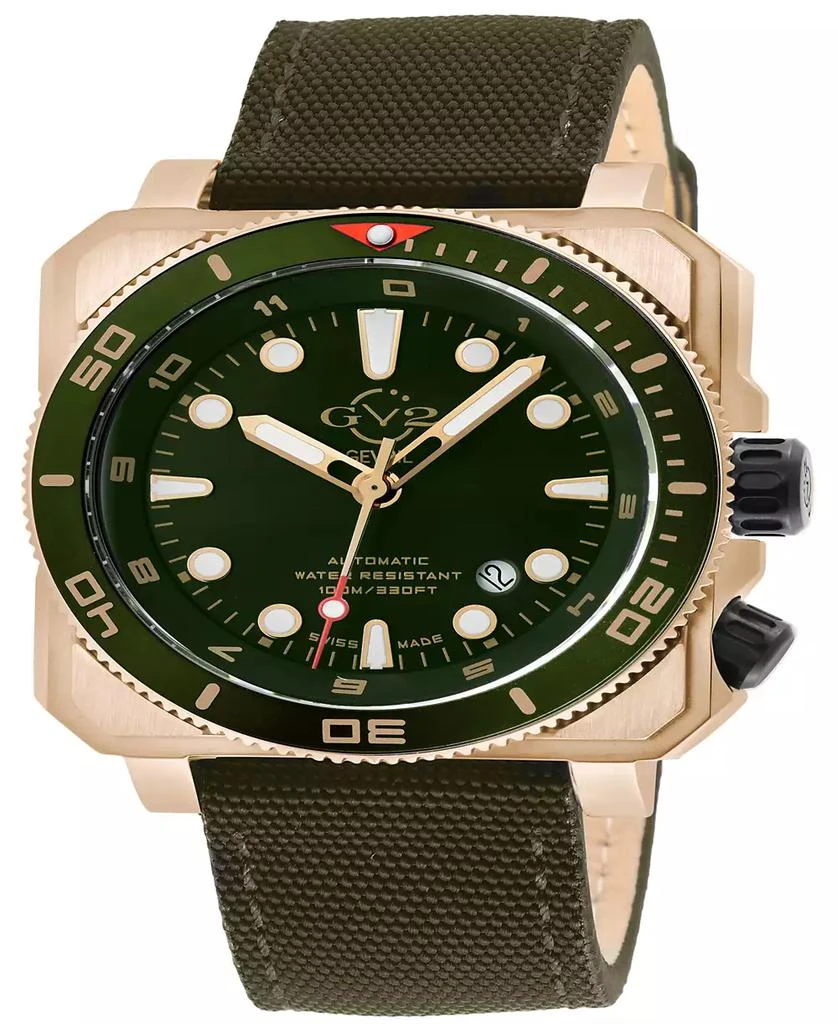 Gevril Men's XO Submarine Black Canvas Strap Watch 44mm 1