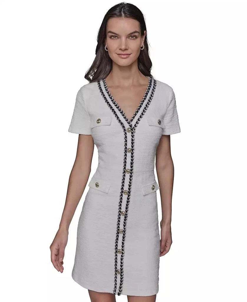 Karl Lagerfeld Paris Women's Tweed Rope-Trim Dress 2