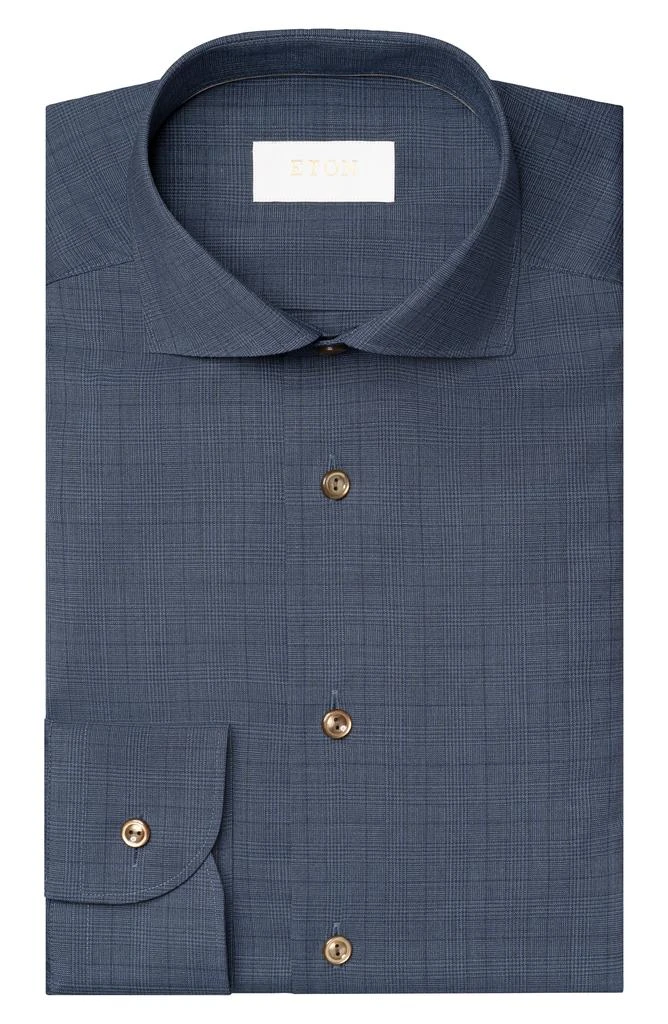 Eton Slim Fit Glen Plaid Wool Dress Shirt 7