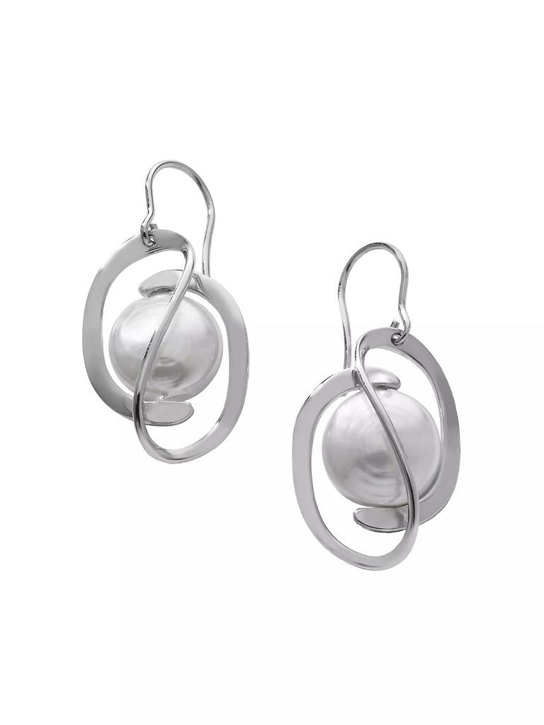Majorica Córcega Rhodium-Plate & Faux Pearl Drop Earrings