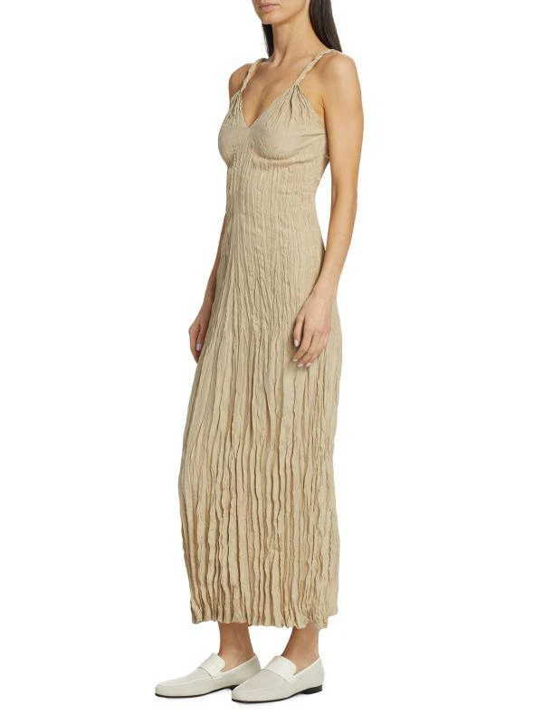 Totême Twisted Crinkled Silk Maxi Dress 1