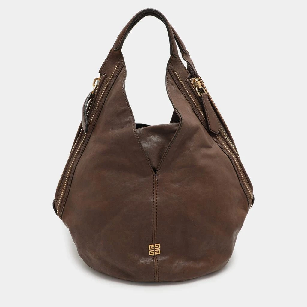 Givenchy Givenchy Brown Textured Leather Small Tinhan Hobo Bag 1