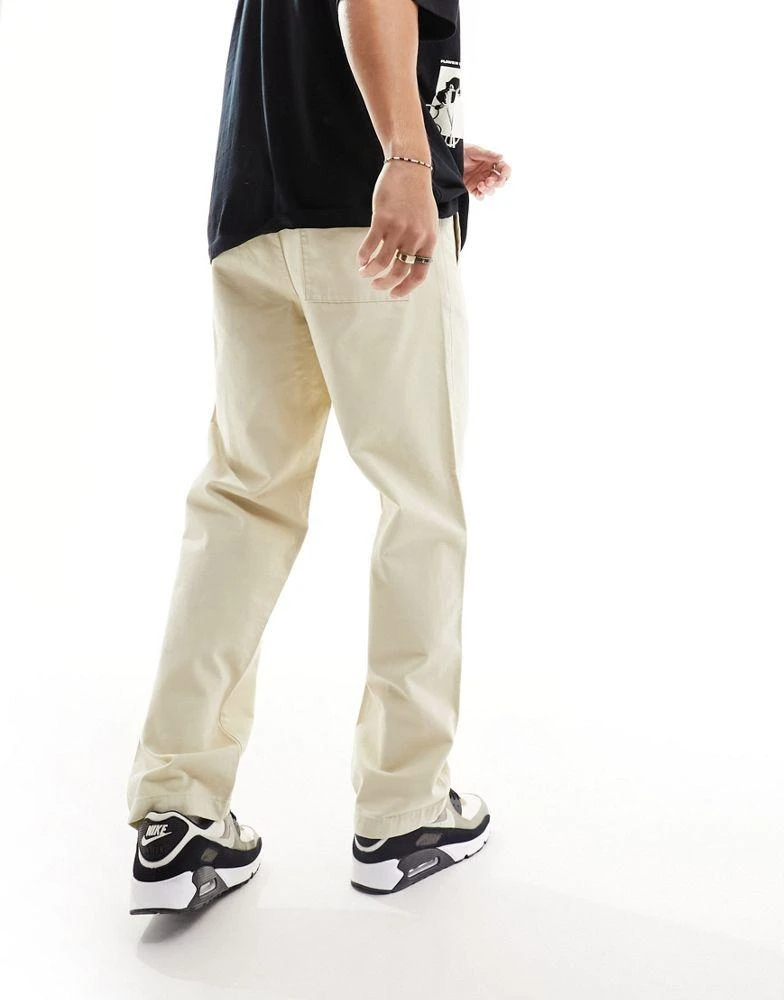 ASOS ASOS DESIGN relaxed pull on trouser in stone with elasticated waist 4