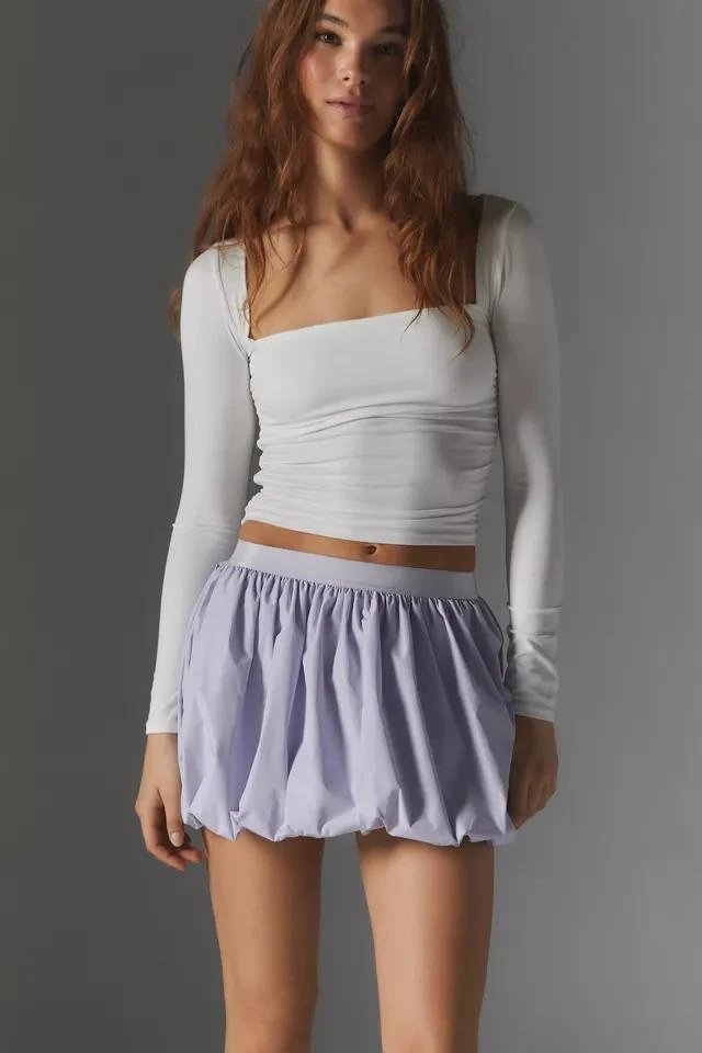Taffeta Check Bubble Mini Skirt