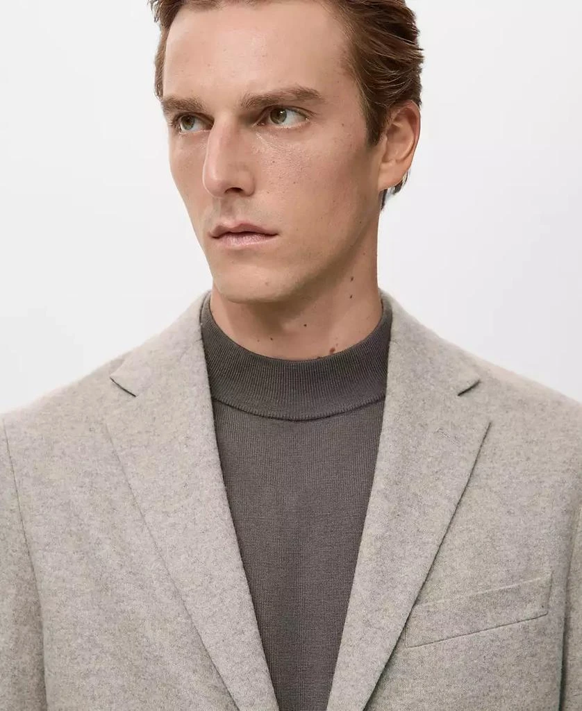 Mango Men
s Slim Fit Flecked Wool Blazer 4
